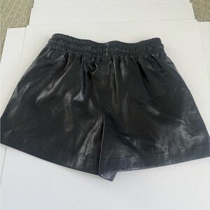 Melissa Nepton Navy Faux leather shorts